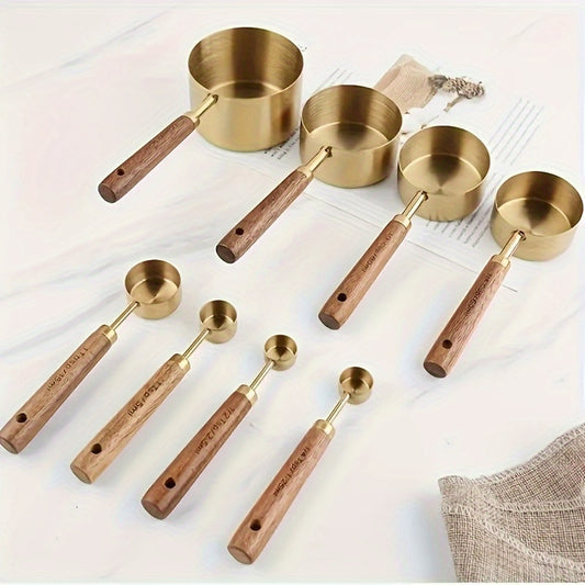 8pcs Stainless Steel Measuring Cup and Spoon Set