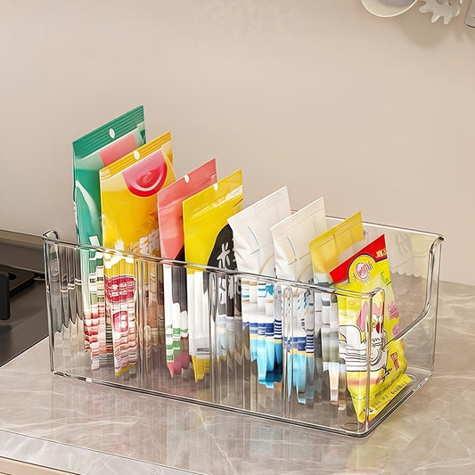 Four-compartment Large-capacity Transparent Condiment Storage Box, with Removable Dividers, Multi-purpose Kitchen Organizer, Refrigerator Storage Container, Suitable for Countertop Use, Versatile Kitchen Spice Storage Box, Saves Countertop and