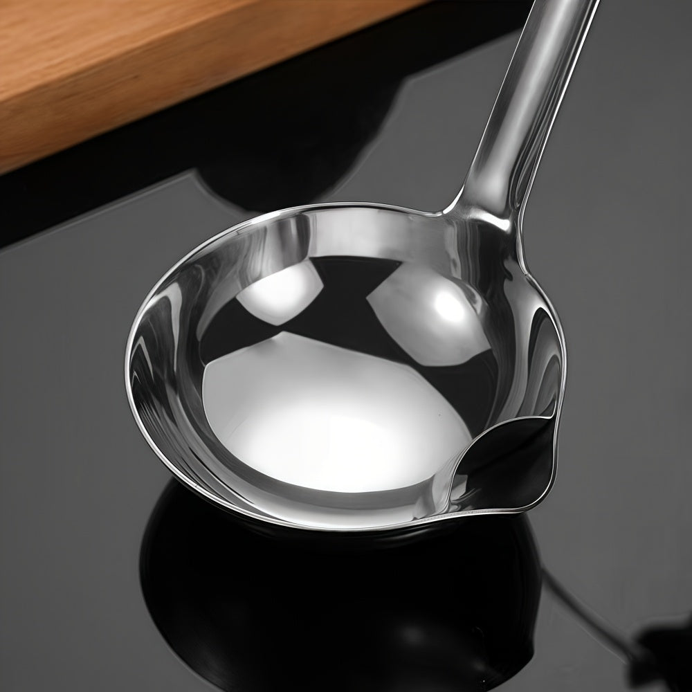 1pc Stainless Steel Oil Separator Spoon Kitchen Creative Oil Soup Separation Spoon Oil Filter Spoon Household Hot Pot Soup Spoon with Oil Separation
