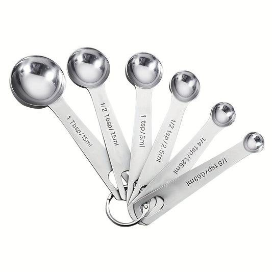 6pcs Stainless Steel Measuring Spoons