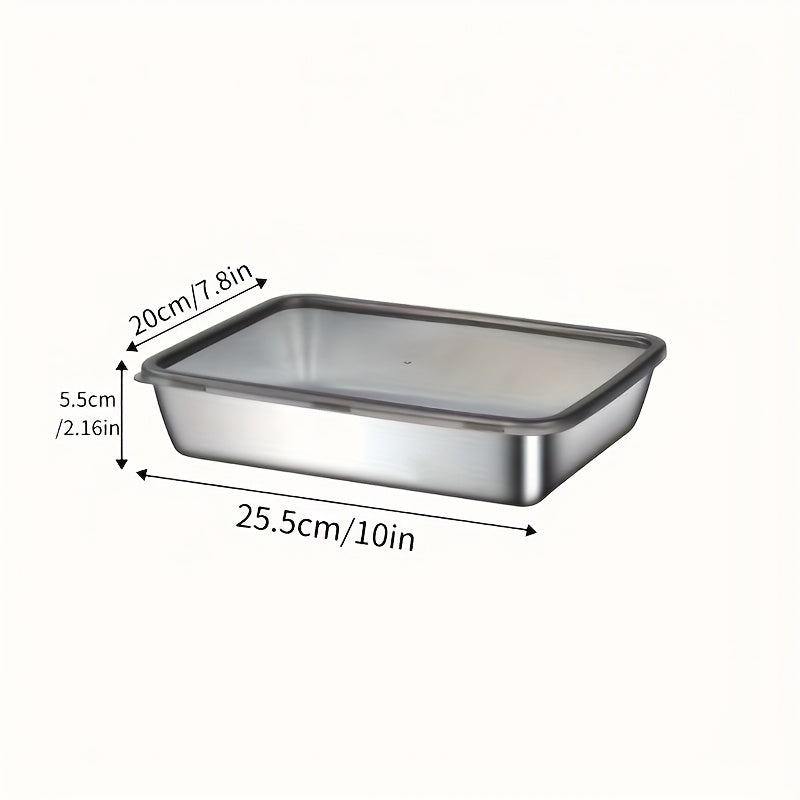 3pcs Stainless Steel Food Storage Containers Leak-Proof Reusable, Fruits Meats Veggies Easy Clean Stackable Kitchen Organizers Fridge Freezer Pantry Leftovers Pantry Dishwasher Safe Home Kitchen Organizer Dining Service Utensils and Tableware