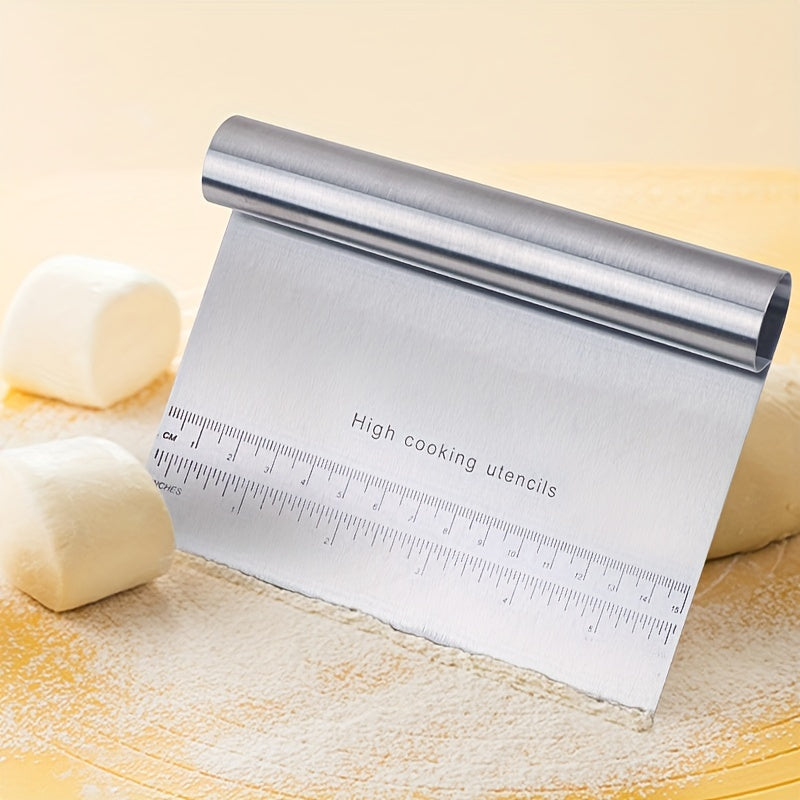 Stainless Steel Bevel Scraper, Cake Scraper, Cream Scraper, Pizza Cutting Tool, Stainless Steel Frying Shovel, Pancake Scraper, Baking Tool, Kitchen Gadget, Christmas Supplies
