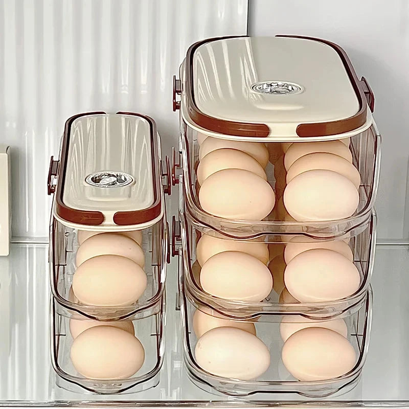 Automatic Rolling Egg Storage Box - Refrigerator Egg Rack Organizer, Hand-Held Side Door Refrigerator Storage Rack