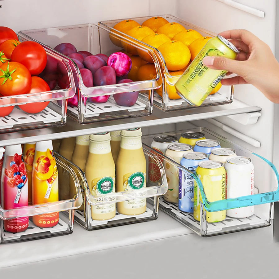 Fridge Organizers and Storage Containers for Fruit, Vegetable, Food, Drinks