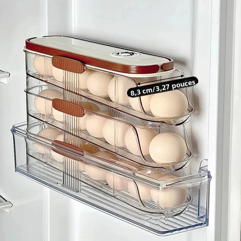 Automatic Rolling Egg Storage Box - Refrigerator Egg Rack Organizer, Hand-Held Side Door Refrigerator Storage Rack