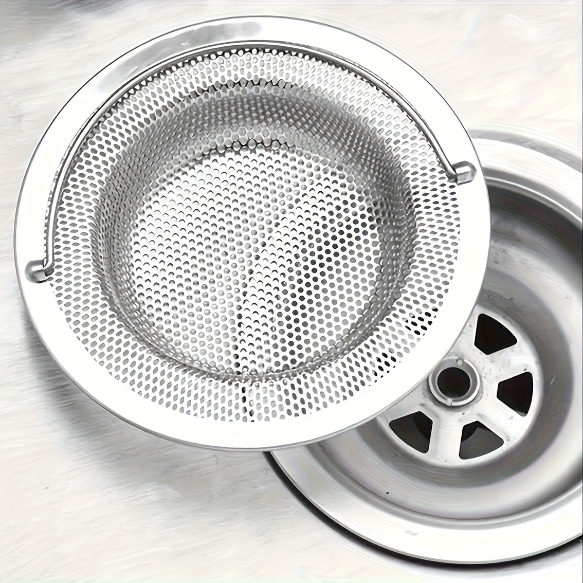 Stainless steel sink filter with handle